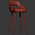 Stylish Lola Fabric Bar Stool 3D model small image 3