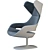 Sleek Zanotta Evolution Armchair 3D model small image 3