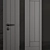 Modern Entry Door Set 80 3D model small image 3