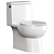 Sleek MALIBU Round Front Toilet 3D model small image 1