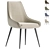 Elegant Fabric Dining Chair Charcoal 3D model small image 4