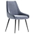 Elegant Fabric Dining Chair Charcoal 3D model small image 6