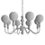 Pearl Chandelier with Black Sphere 3D model small image 3