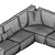 Modern Designer Wooden Frame Sofa 3D model small image 6