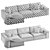 Rafael Chaise Sofa: Contemporary Elegance 3D model small image 7