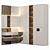 Elegant Modular Bathroom Cabinet 3D model small image 1