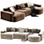 Modern Modular JEFF Sofa Design 3D model small image 3