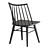 Black Oak Windsor Dining Chair 3D model small image 3