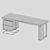 Marble Surface Work Desk 3D model small image 4