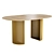 Modern Dining Table with Metal Base 3D model small image 4