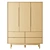 Elegant Wooden Cassy Wardrobe 3D model small image 2