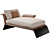 Elegant Curved Chaise Lounge 3D model small image 3