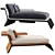 Elegant Curved Chaise Lounge 3D model small image 6