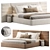 Modern Double Bed Orly 3D model small image 5