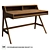 Teak BATTY 120 Writing Desk 3D model small image 1