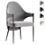 Elegant Velvet Dining Chairs Set 3D model small image 1