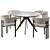 Modern Bay Dining Chair Set 3D model small image 2