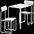 FURUON Dining Set with Footrest by Ikea 3D model small image 6