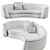 Modern Curved Sofa from MONOLOGUE 3D model small image 6