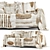 Boho Style Sofa Set 2410 3D model small image 3