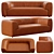 Rodez Leather Apartment Sofa Galore 3D model small image 1