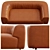 Rodez Leather Apartment Sofa Galore 3D model small image 3