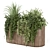 Outdoor Plants Wooden Pot Set 3D model small image 1