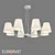 Eurosvet Amaretto Hanging Chandelier with Fabric Shades 3D model small image 1