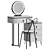 E-MALL Marble Dressing Table Set 3D model small image 1