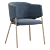 Elegant Eliza Velvet Beige Chair 3D model small image 4