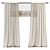 Contrasting Stitch Linen Curtains 3D model small image 1