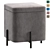 Elegant Grace Grey Pouf 3D model small image 1