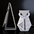 Geometric Metal Owl Sculptures 3D model small image 6