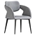 Sleek Leather Dining Chair Set 3D model small image 1