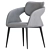 Sleek Leather Dining Chair Set 3D model small image 2