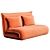 Foldable Corduroy Sofa Bed - Copper 3D model small image 3