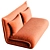 Foldable Corduroy Sofa Bed - Copper 3D model small image 5