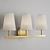 Elegant Triple Linen Brass Sconce 3D model small image 5