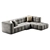 Minimalist L-Shaped Sectional Sofa 3D model small image 5