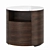 Contemporary Wood Bedside Table Onda 3D model small image 2