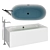  Freestanding Acrylic Bathtub & Mixer 3D model small image 1