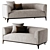 Elegant Comfort Three-Seater Sofa 3D model small image 1