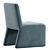 Hank Velvet Dining Chair, Light Blue 3D model small image 5