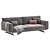 Raven Gray Sofa Mechanism 3-Seater 3D model small image 2