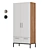 Berber Two-Door Wardrobe with Drawers 3D model small image 1