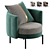 Nordic Velvet Armchair Model 3Ds 3D model small image 1