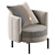 Nordic Velvet Armchair Model 3Ds 3D model small image 2