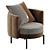 Nordic Velvet Armchair Model 3Ds 3D model small image 3