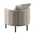 Nordic Velvet Armchair Model 3Ds 3D model small image 6