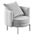 Nordic Velvet Armchair Model 3Ds 3D model small image 7